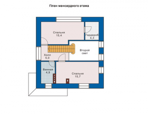 План мансардного этажа дома 33-09