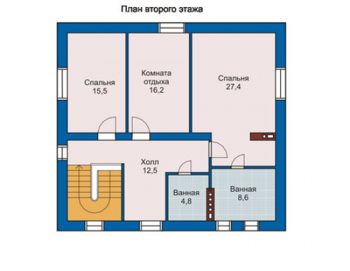 План второго этажа дома 33-30