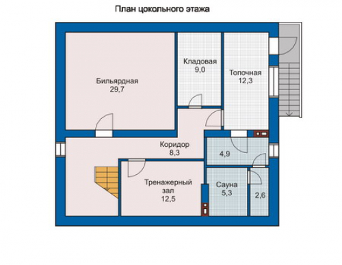 План цокольного этажа дома 33-30