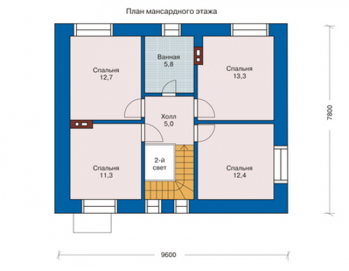 План мансардного этажа дома 33-40