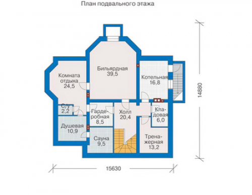 План цокольного этажа дома 33-52