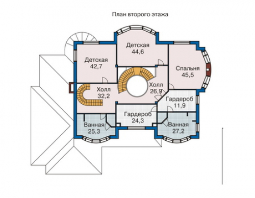 План второго этажа дома 33-59