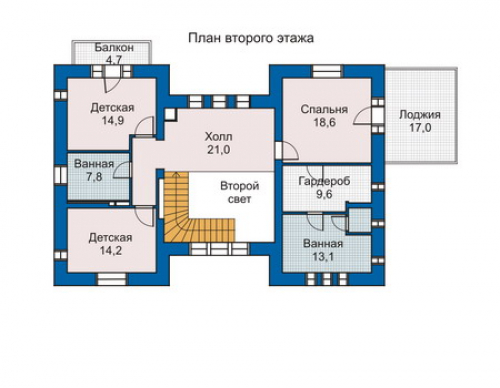 План второго этажа дома 33-68