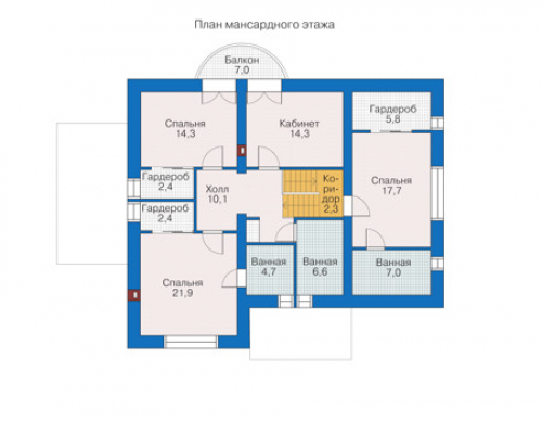 План мансардного этажа дома 33-96