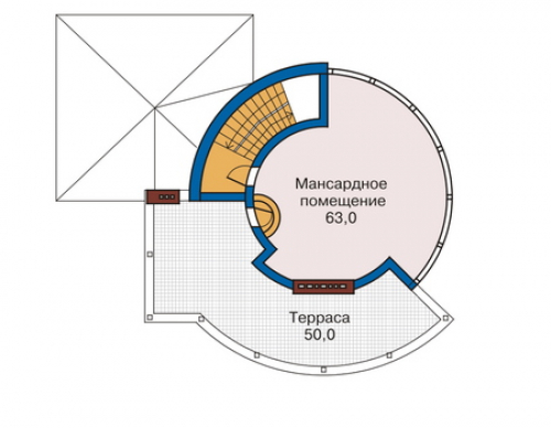 План мансардного этажа дома 33-99