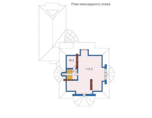 План мансардного этажа дома 35-24