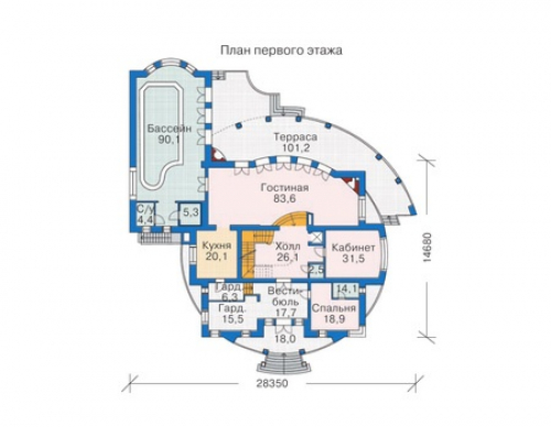 План первого этажа дома 35-33