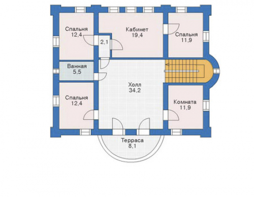 План мансардного этажа дома 35-47
