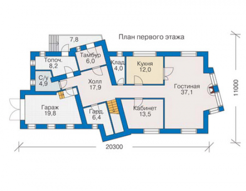 План первого этажа дома 35-53