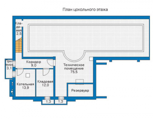 План цокольного этажа дома 35-62