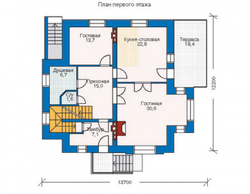 План первого этажа дома 35-63