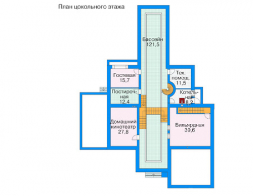 План цокольного этажа дома 35-67