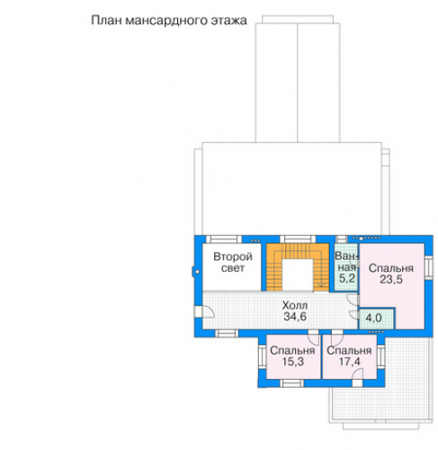 План мансардного этажа дома 35-67