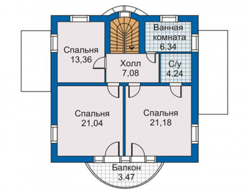 План второго этажа дома 50-04