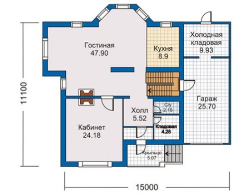 План первого этажа дома 50-05