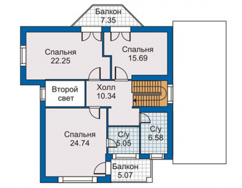 План второго этажа дома 50-05