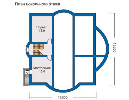 План цокольного этажа дома 50-13