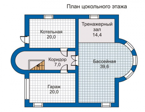 План цокольного этажа дома 50-18