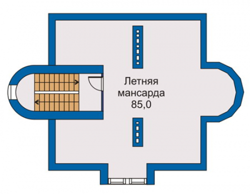 План мансардного этажа дома 50-18