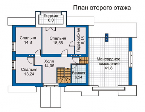 План второго этажа дома 50-22
