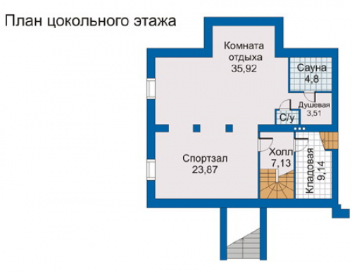 План цокольного этажа дома 50-22
