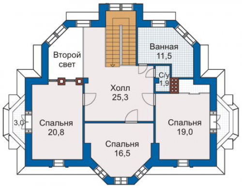 План второго этажа дома 50-28