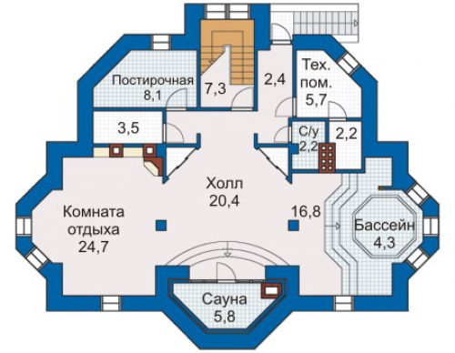 План цокольного этажа дома 50-28