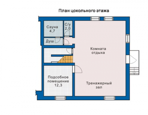План цокольного этажа дома 51-22
