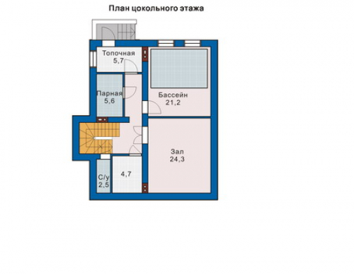 План цокольного этажа дома 51-34