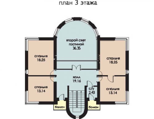 План мансардного этажа дома 52-81