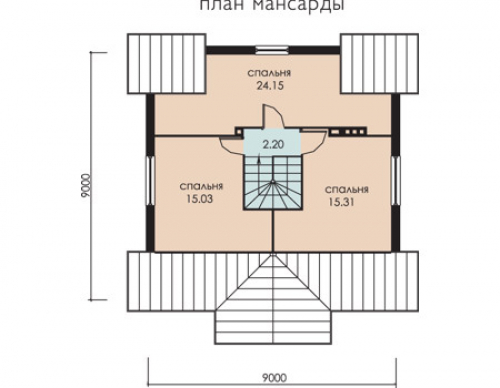 План мансардного этажа дома 52-85