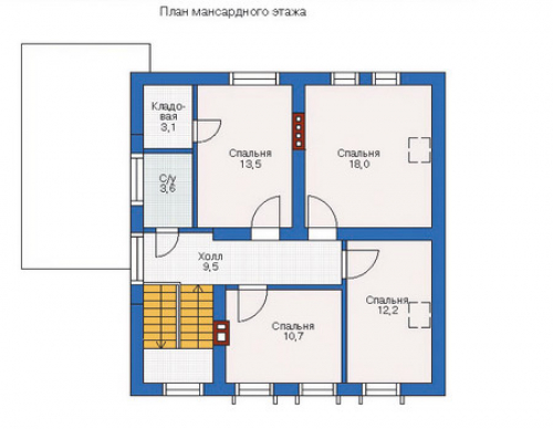 План мансардного этажа дома 53-21
