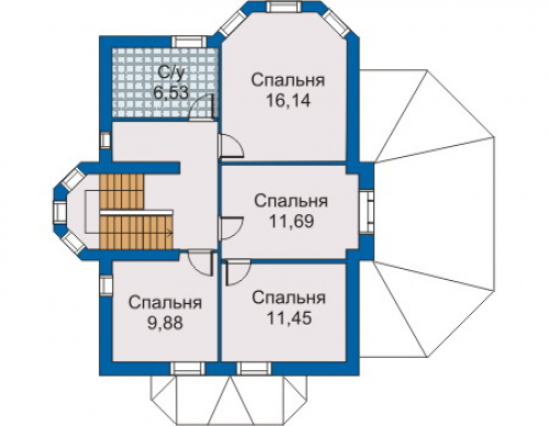 План второго этажа дома 80-02