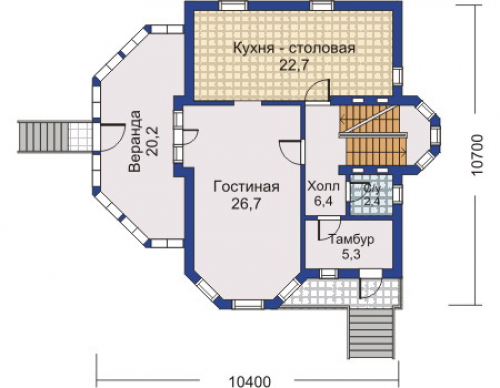 План первого этажа дома 80-03