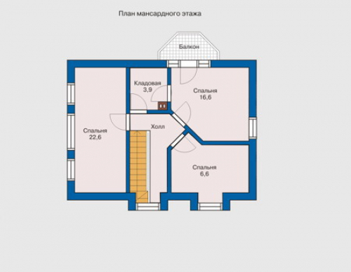 План мансардного этажа дома 10-24