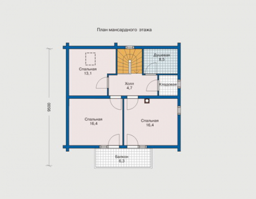 План мансардного этажа дома 10-26
