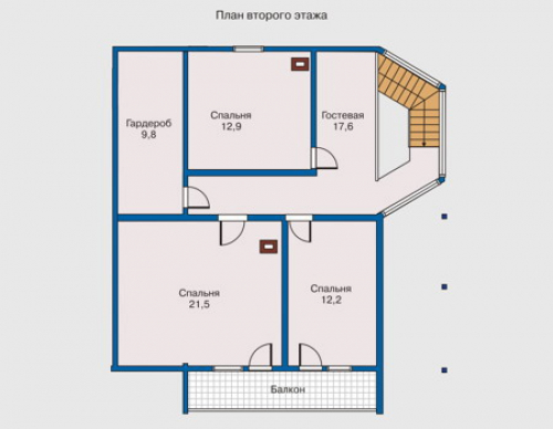 План второго этажа дома 10-33