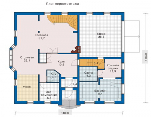 План первого этажа дома 10-36