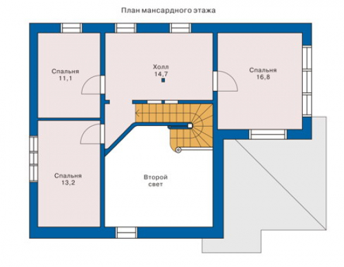 План мансардного этажа дома 10-37