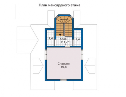 План мансардного этажа дома 10-40