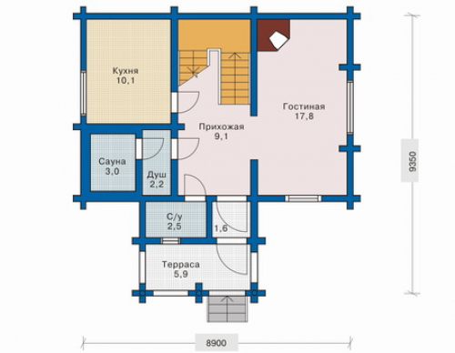 План первого этажа дома 10-44