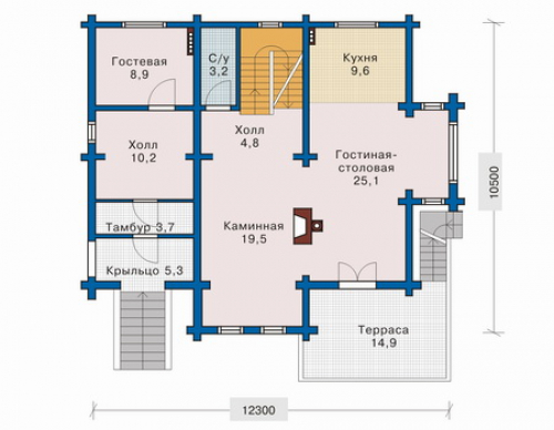 План первого этажа дома 10-49