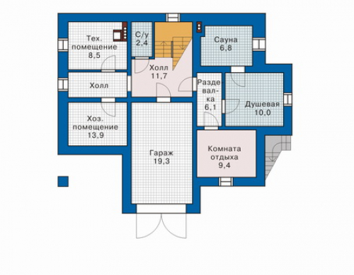 План цокольного этажа дома 10-49