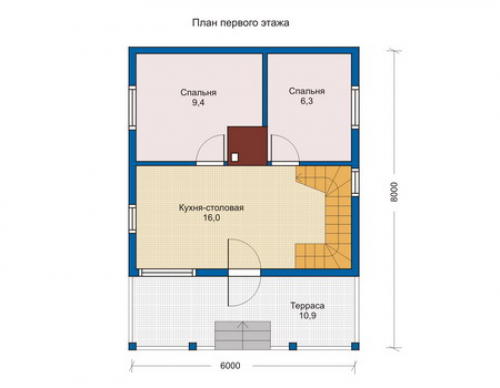 План первого этажа дома 10-82