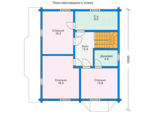 План мансардного этажа дома 11-35
