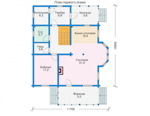 План первого этажа дома 11-36