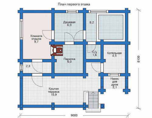 План первого этажа дома 11-49