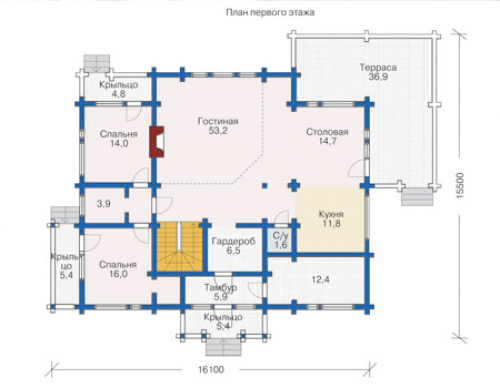 План первого этажа дома 11-67