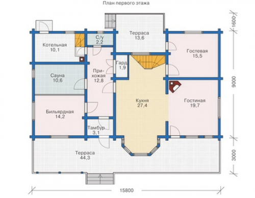 План первого этажа дома 11-70
