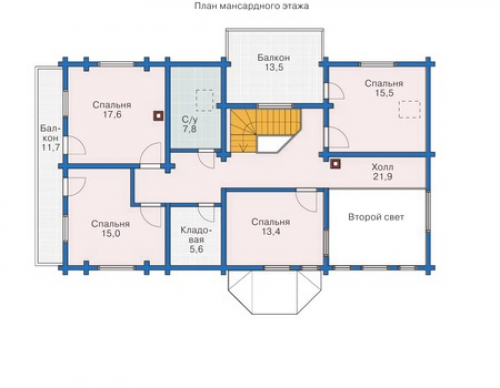 План мансардного этажа дома 11-70